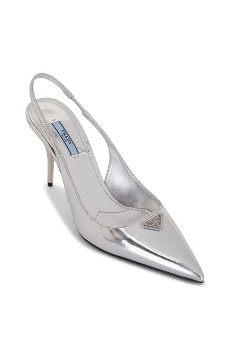 slingback prada argento|Prada .